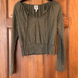 Self Esteem olive green crop top size small